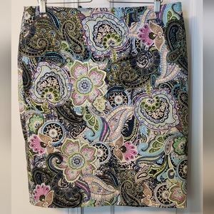 Talbots paisley below the knee straight skirt. Size 14.